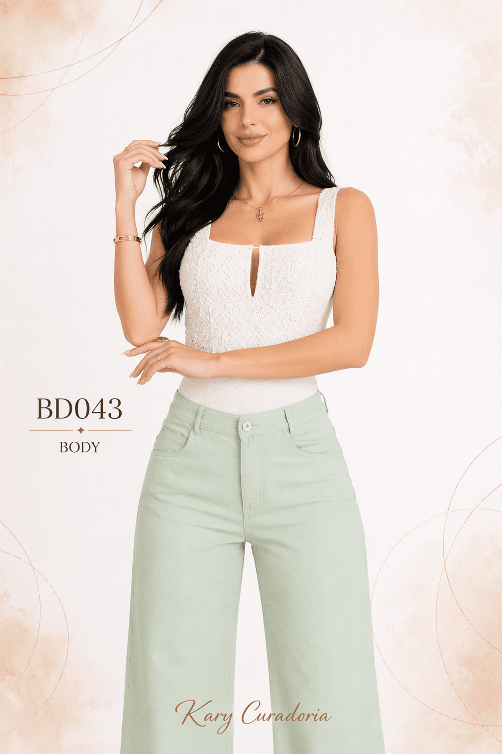 Body Feminino em Tricô Texturizado Decote Quadrado com Fenda | Kary Curadoria (Ref: BD043)